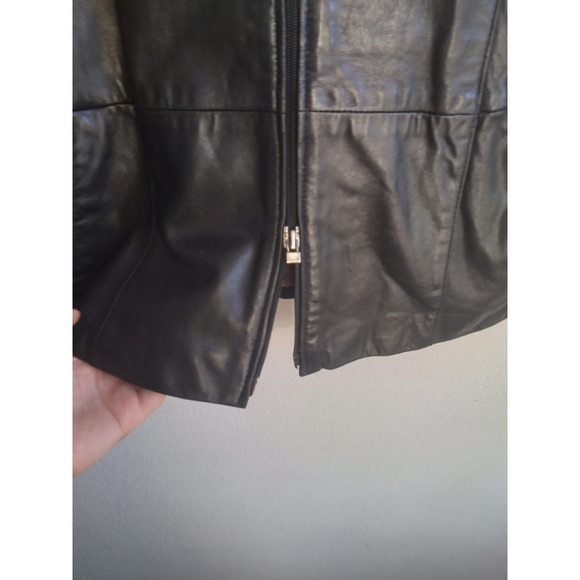 J. Percy for Marvin Richards Leather Leopard Print Lined Jacket - Picture 7 of 10